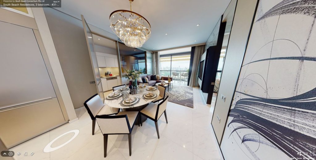 3D Virtual Tour of South Beach Residences 3 Bedroom, #31-10, 1,604 sqft